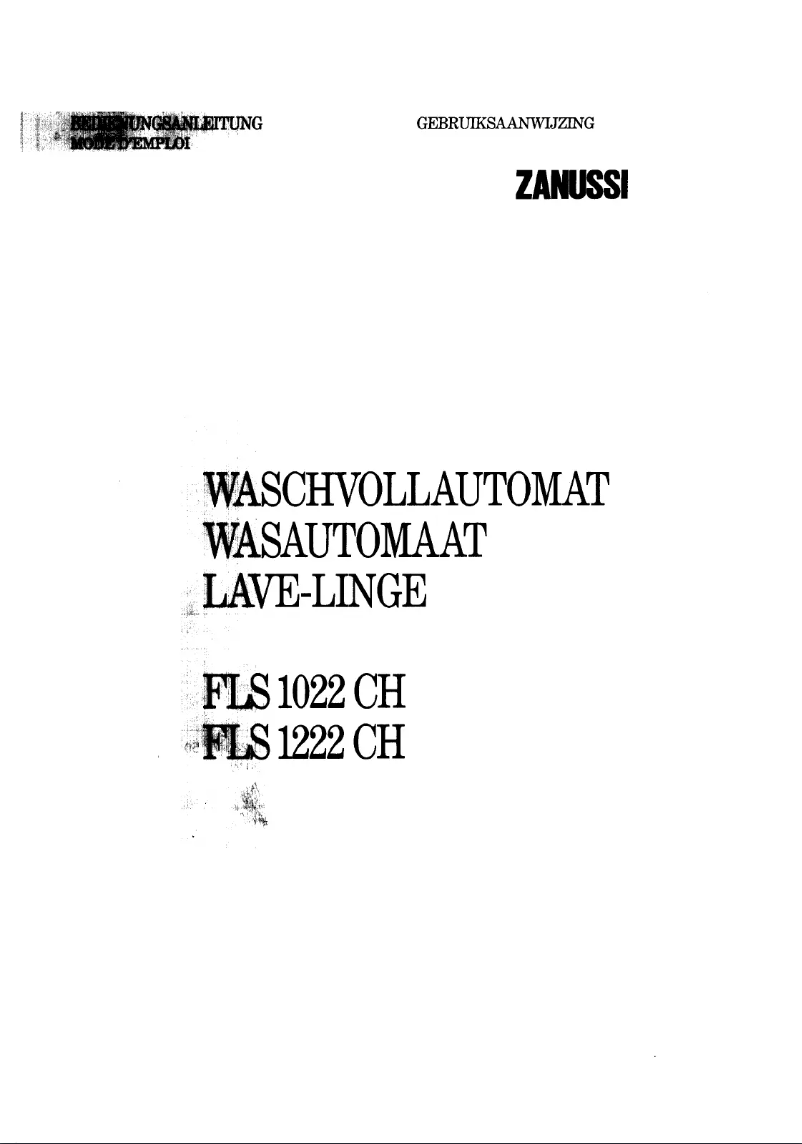 Page 1 de la notice Manuel utilisateur Zanussi FLS 1022 ch