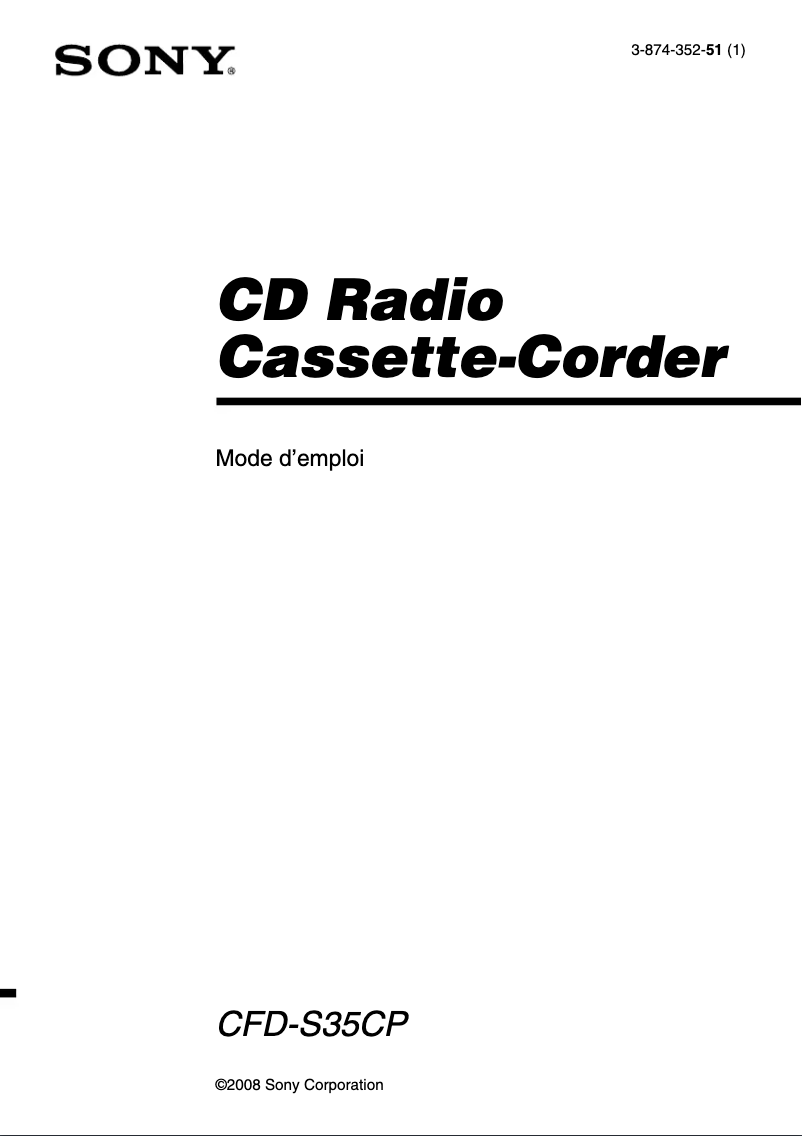 Página 1 del manual Manual de usuario Sony CFD-S35CP