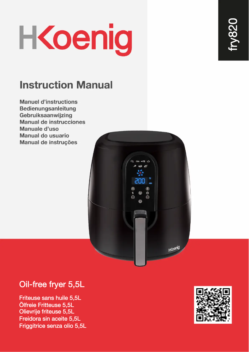 Page 1 de la notice Manuel utilisateur H.Koenig FRY820