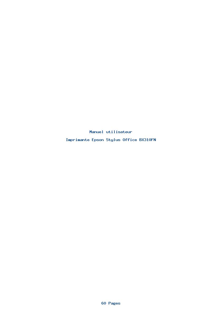 Image de la première page du manuel de l'appareil Stylus Office BX310FN
