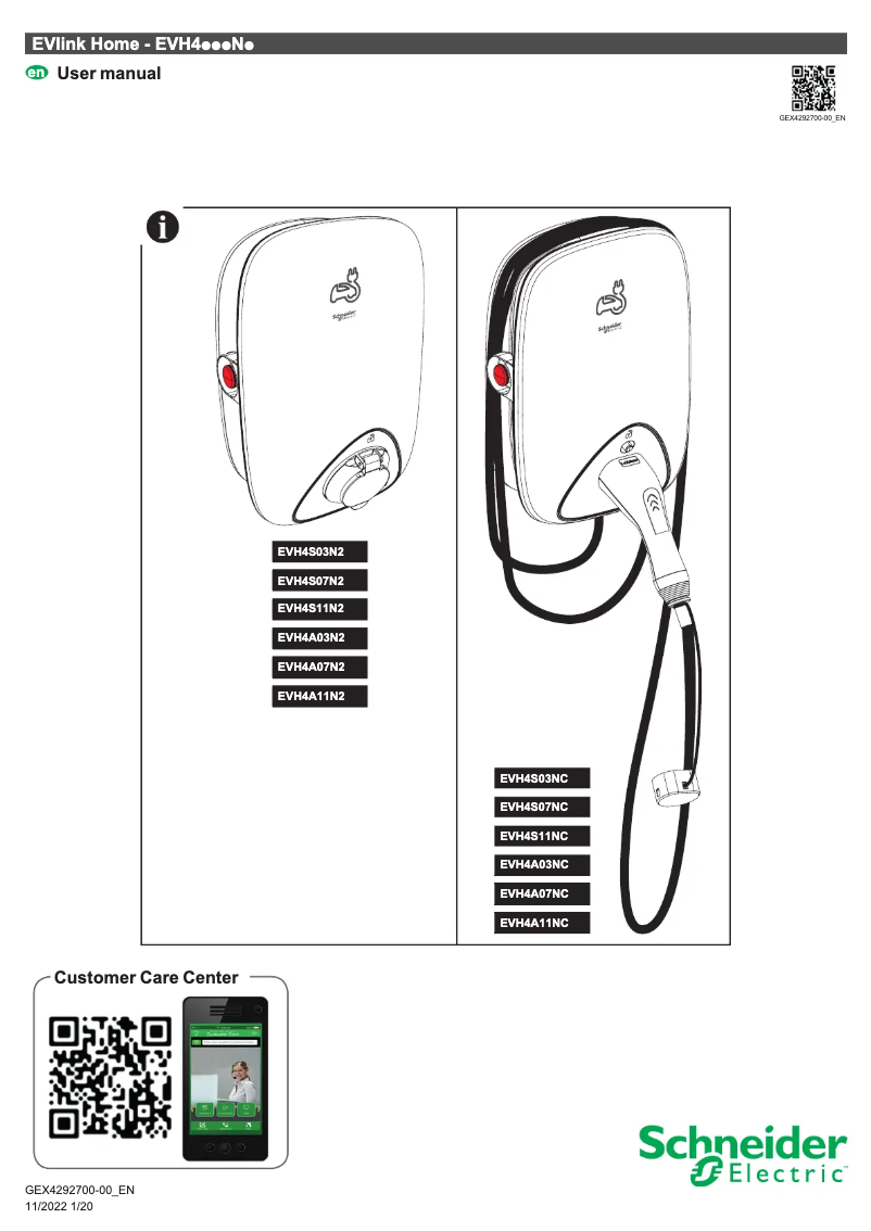 Página 1 del manual Manual de usuario Schneider EVH4S03N2