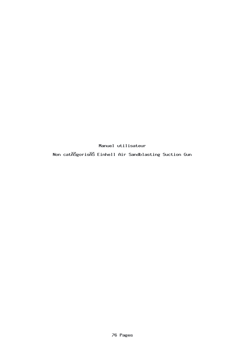 Page 1 de la notice Manuel utilisateur Einhell Air Sandblasting Suction Gun