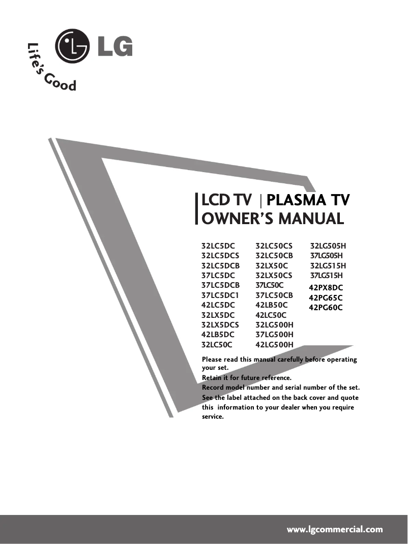 Page 1 of the manual User Manual LG 32LC50CB