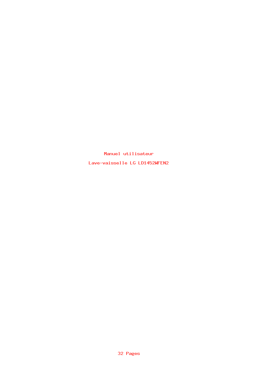 Page 1 de la notice Manuel utilisateur LG LD1452WFEN2