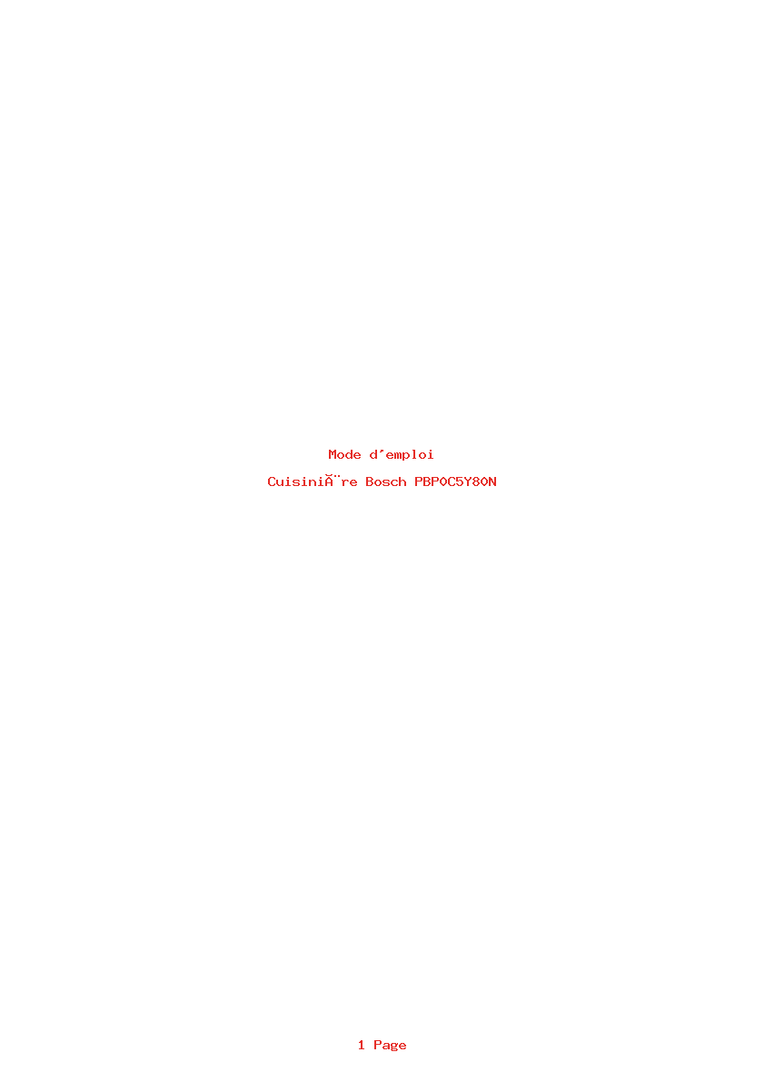 Page 1 de la notice Mode d'emploi Bosch PBP0C5Y80N