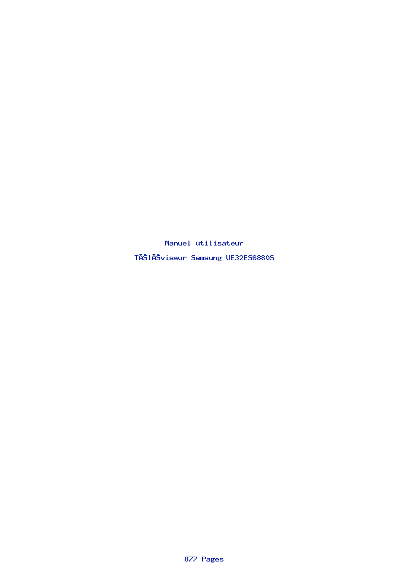 Image de la première page du manuel de l'appareil UE32ES6880S