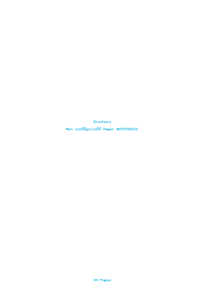 Page 1 de la notice Brochure Hager WHTP50603C