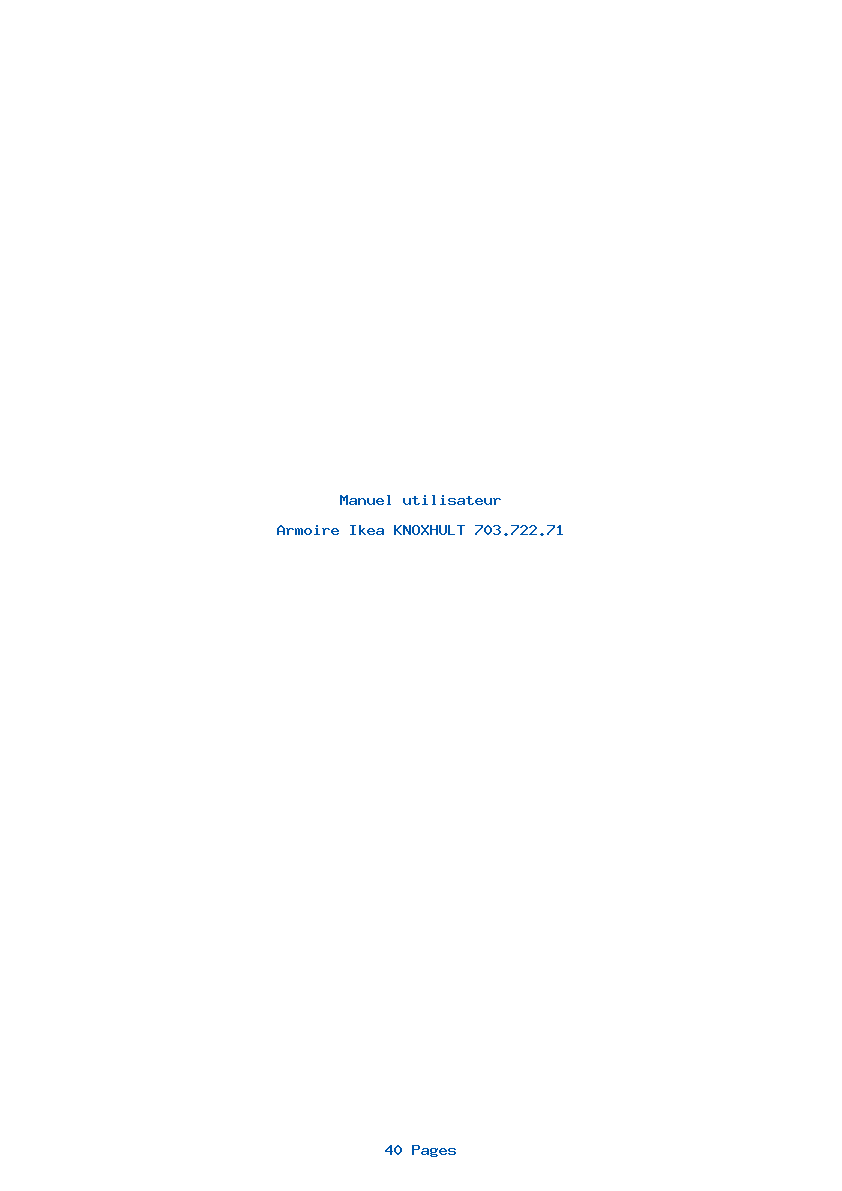 Page 1 de la notice Manuel utilisateur Ikea KNOXHULT 703.722.71