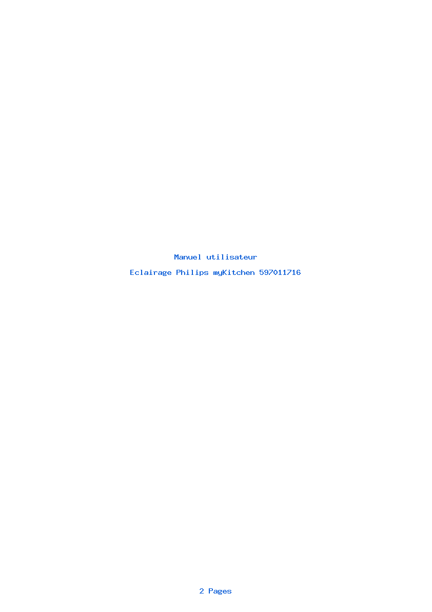 Page 1 de la notice Manuel utilisateur Philips myKitchen 597011716