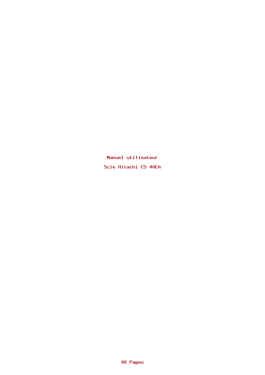 Image de la première page du manuel de l'appareil CS 40EA