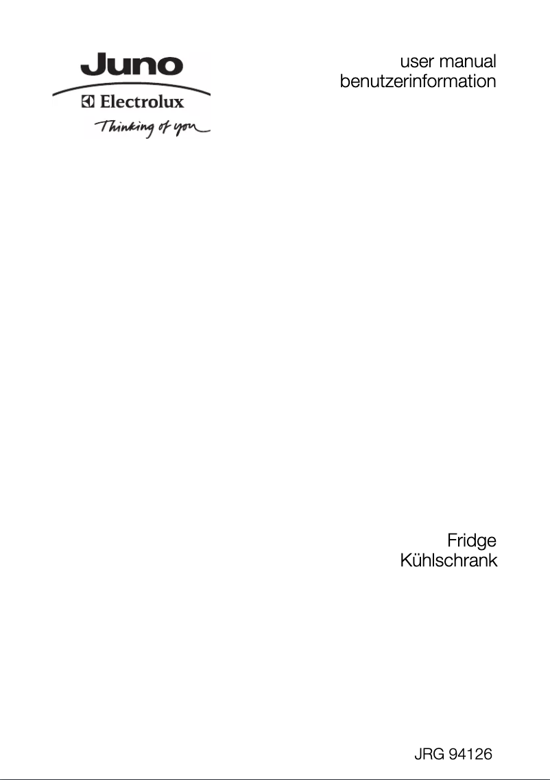 Page 1 de la notice Manuel utilisateur Juno Electrolux JRG94126