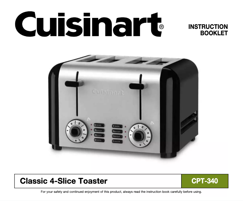 Página 1 del manual Manual de usuario Cuisinart Classic CPT-340