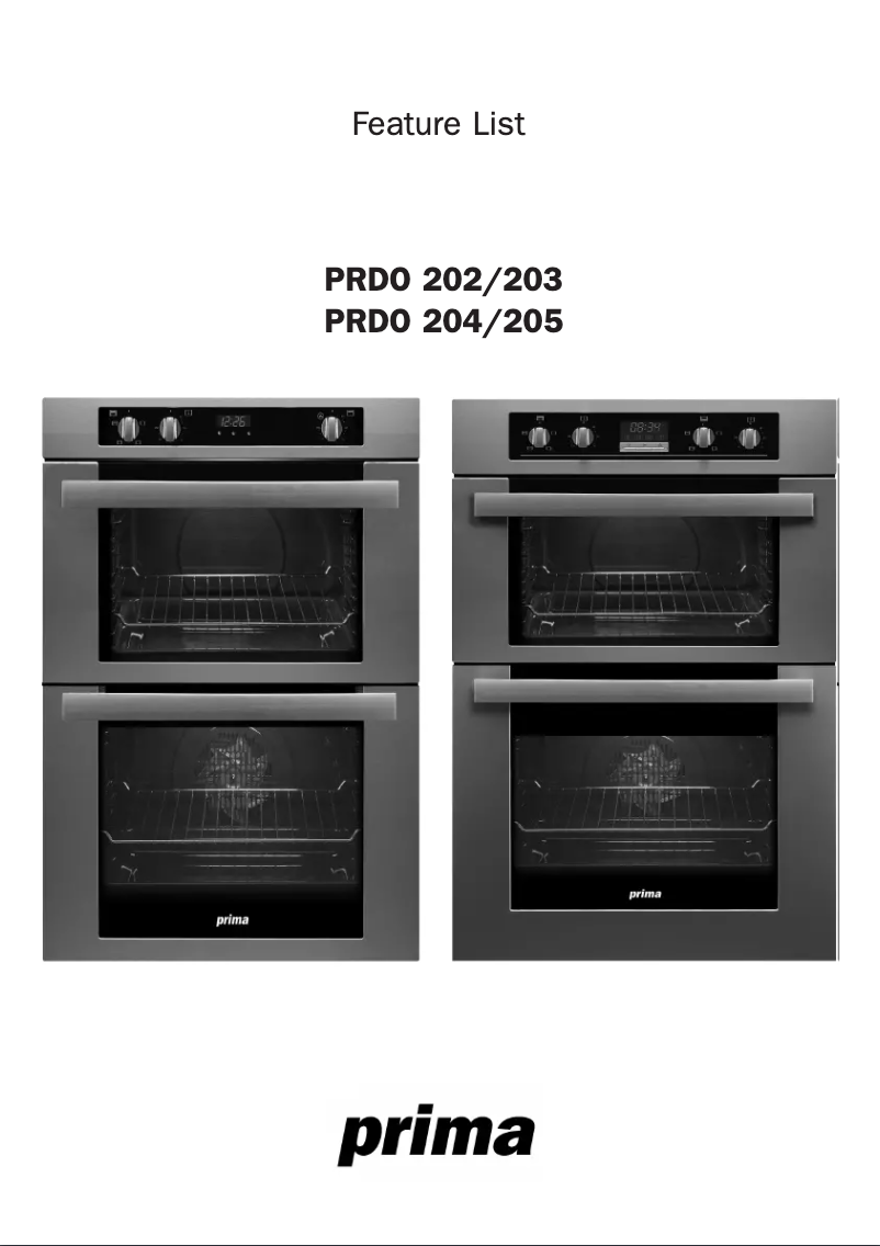 Page 1 de la notice Manuel utilisateur Prima PRDO203