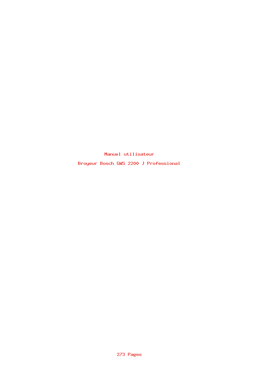 Page 1 de la notice Manuel utilisateur Bosch GWS 2200 J Professional
