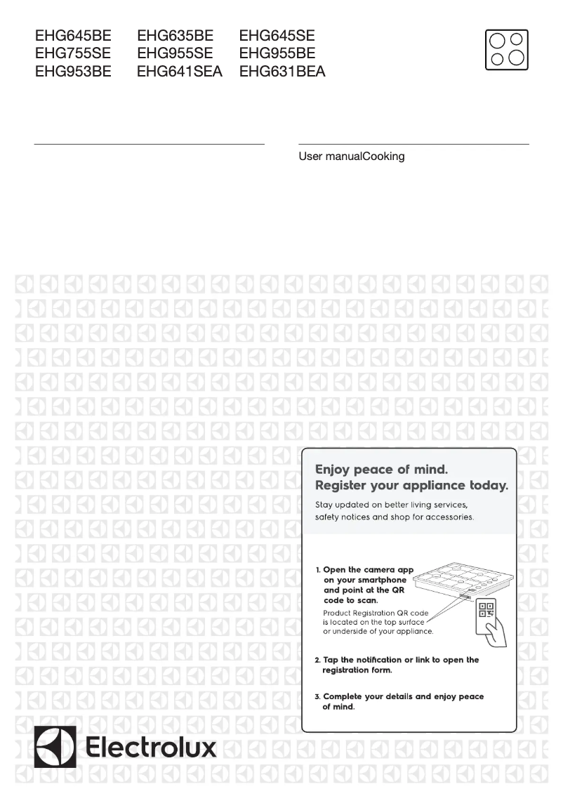 Page 1 de la notice Manuel utilisateur Electrolux EHG645BE