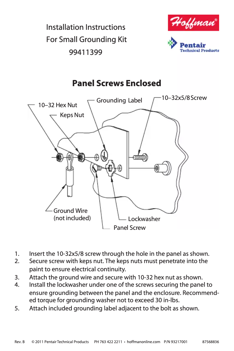 Page 1 de la notice Manuel utilisateur Hoffman A16148CHFL