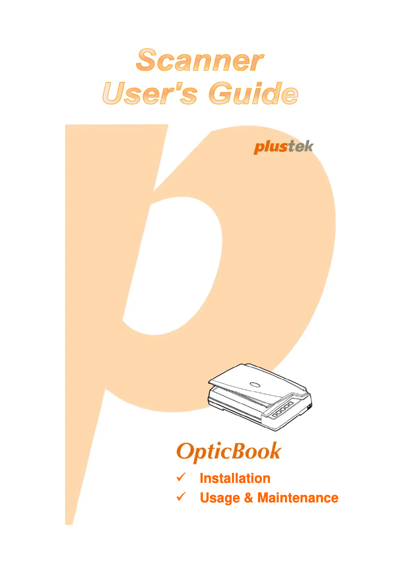 Page 1 de la notice Manuel utilisateur Plustek OpticBook A300