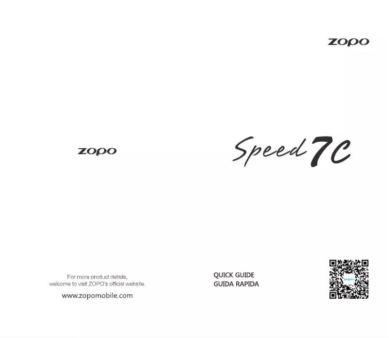 Page 1 de la notice Manuel utilisateur Zopo Speed 7C