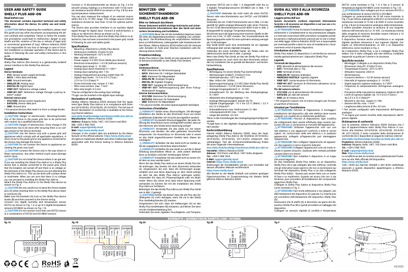 Page 1 de la notice Manuel utilisateur Shelly Plus