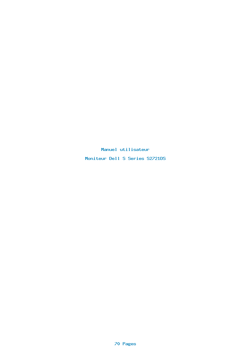 Page 1 de la notice Manuel utilisateur Dell S Series S2721DS