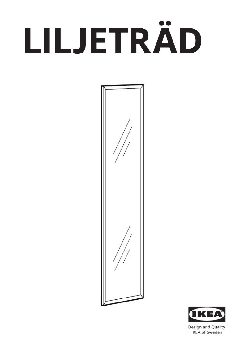Page 1 de la notice Manuel utilisateur Ikea LILJETRÄD 405.510.47