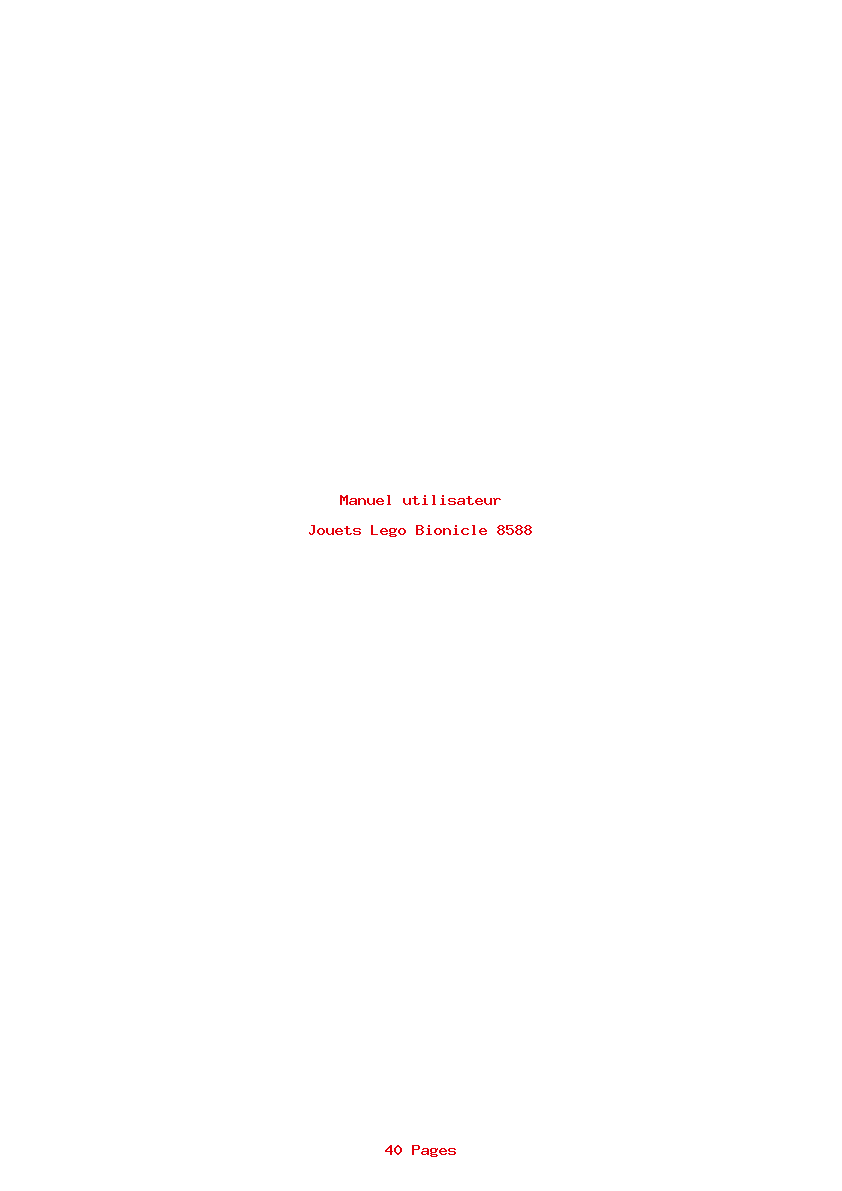 Page 1 de la notice Manuel utilisateur Lego Bionicle 8588
