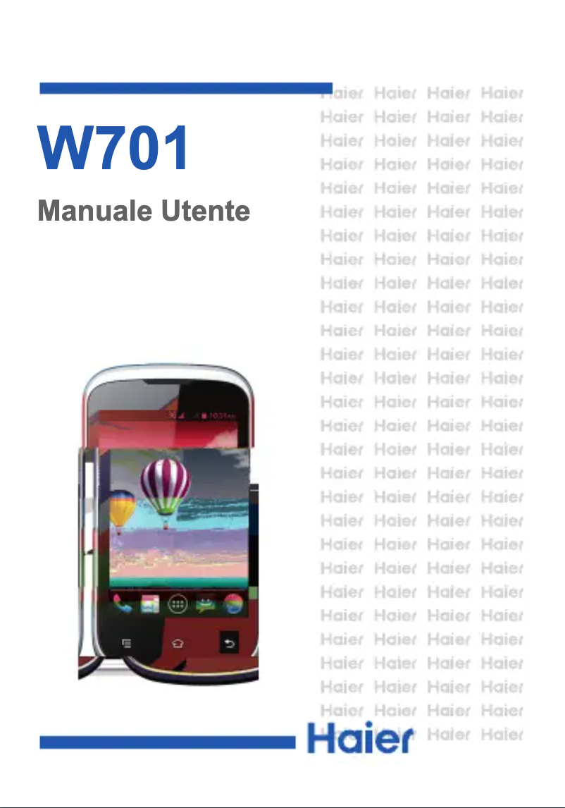 Page 1 de la notice Manuel utilisateur Haier W701