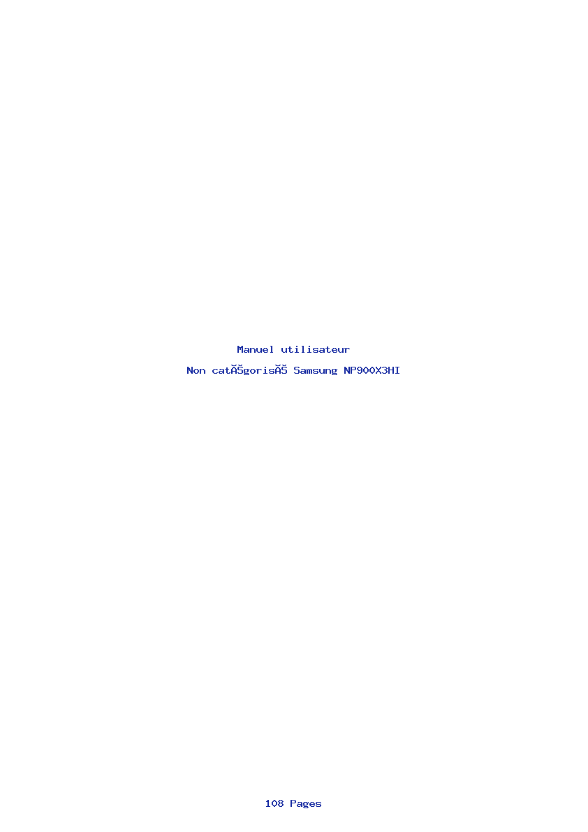 Page 1 de la notice Manuel utilisateur Samsung NP900X3HI