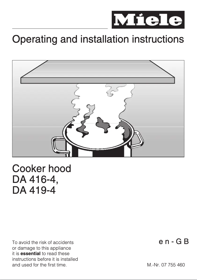 Página 1 del manual Manual de usuario Miele DA 419-4