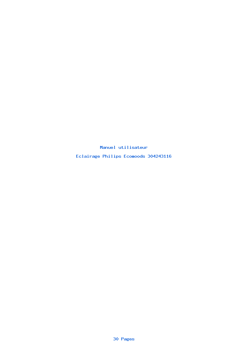 Page 1 de la notice Manuel utilisateur Philips Ecomoods 304243116