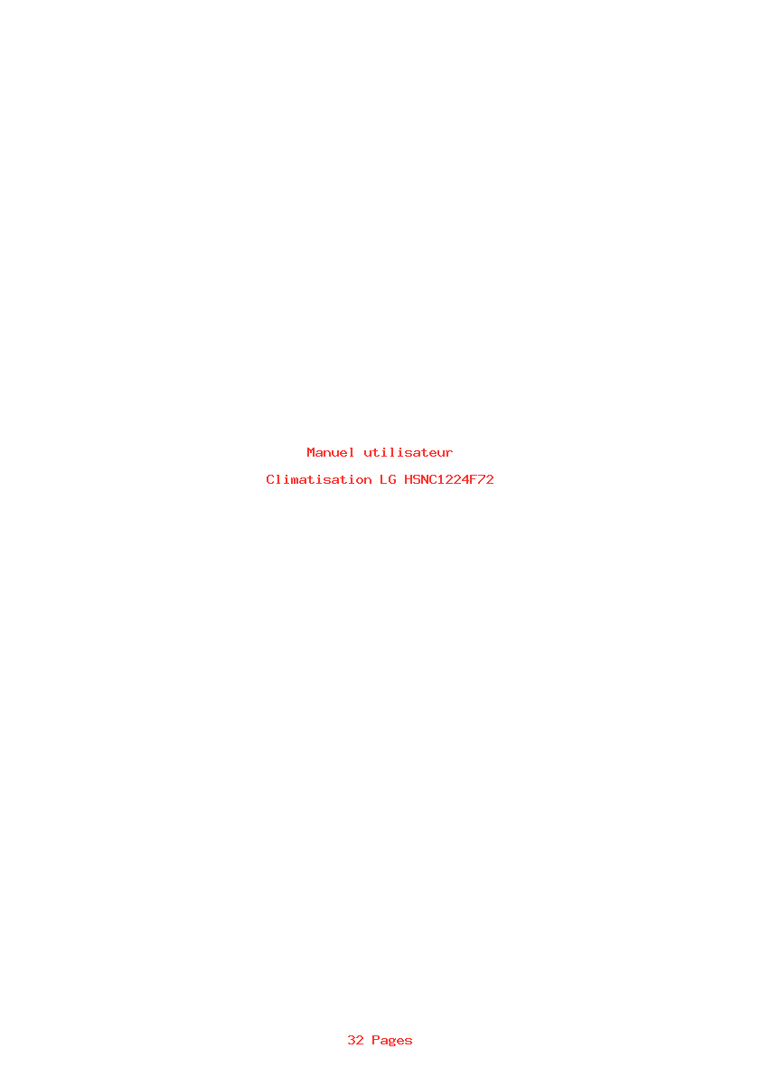 Page 1 de la notice Manuel utilisateur LG HSNC1224F72