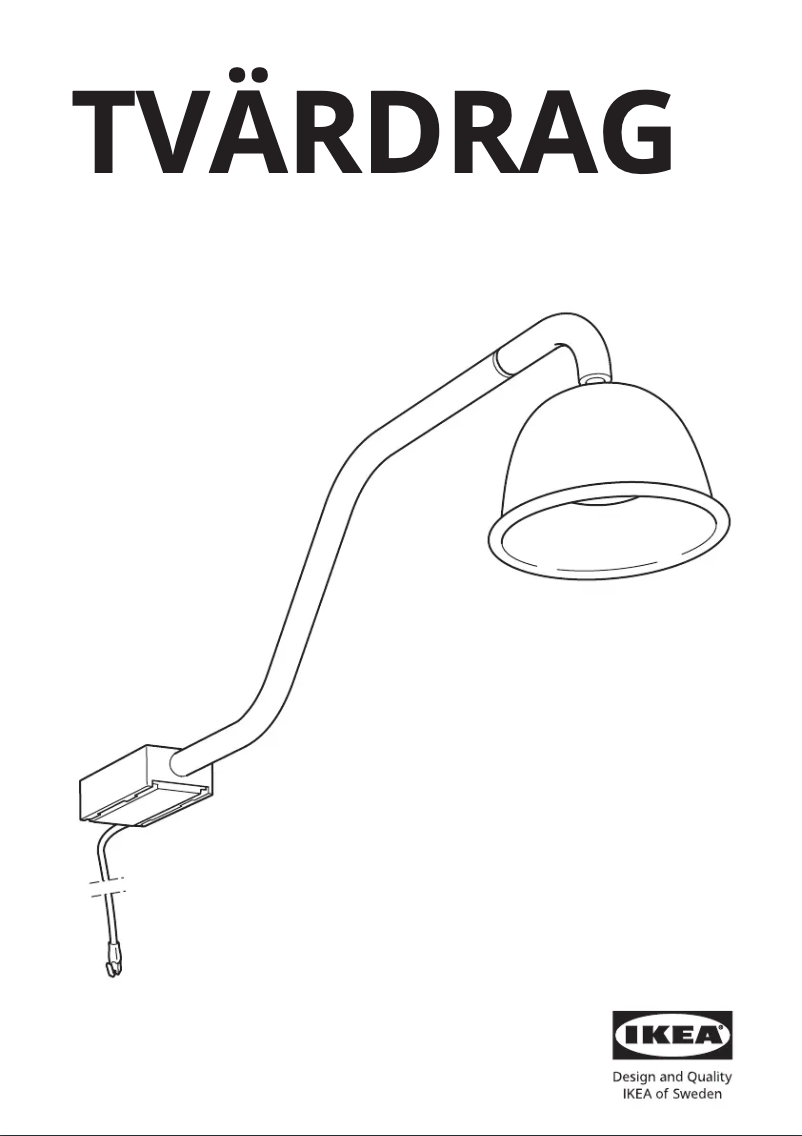 Page 1 de la notice Manuel utilisateur Ikea TVÄRDRAG 705.314.49