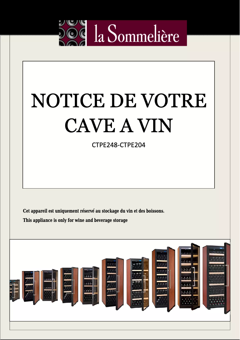 Image de la première page du manuel de l'appareil CTPE248
