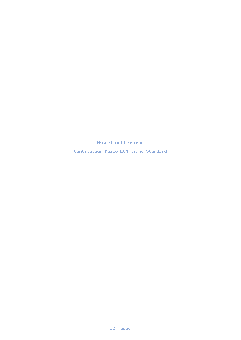 Image de la première page du manuel de l'appareil ECA piano Standard
