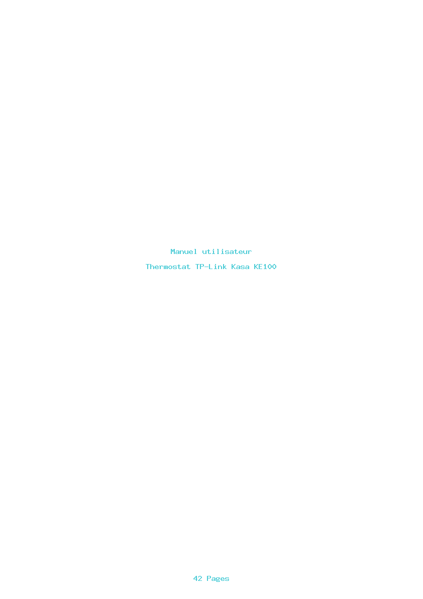 Page 1 de la notice Manuel utilisateur TP-Link Kasa KE100