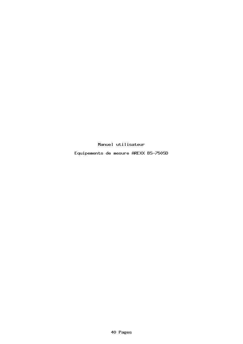 Page 1 de la notice Manuel utilisateur AREXX BS-750SD