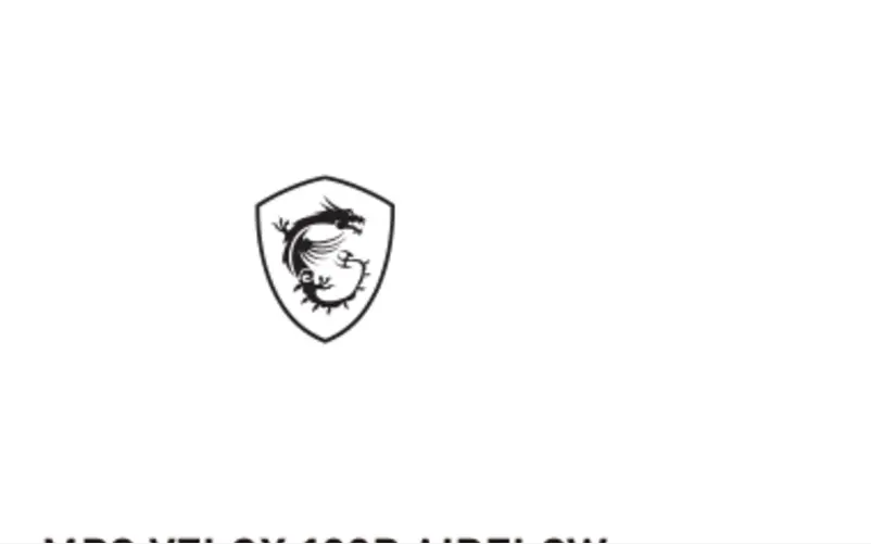 Page 1 de la notice Manuel utilisateur MSI MPG Velox 100R