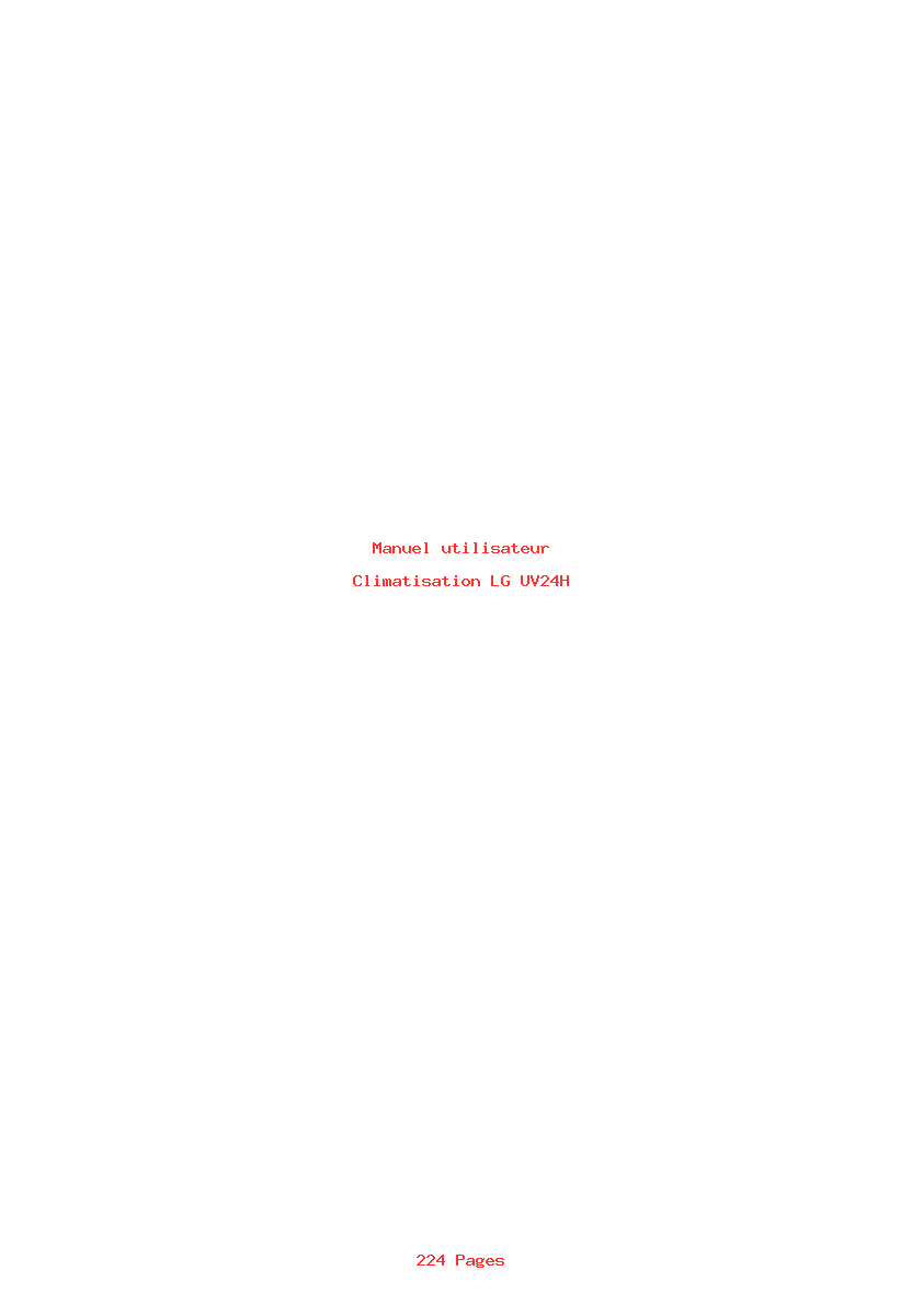 Page 1 de la notice Manuel utilisateur LG UV24H