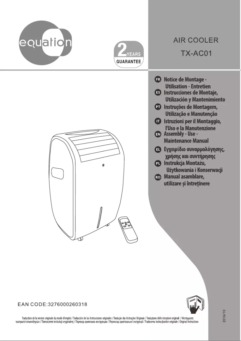 Page 1 de la notice Manuel utilisateur Equation TX-AC01