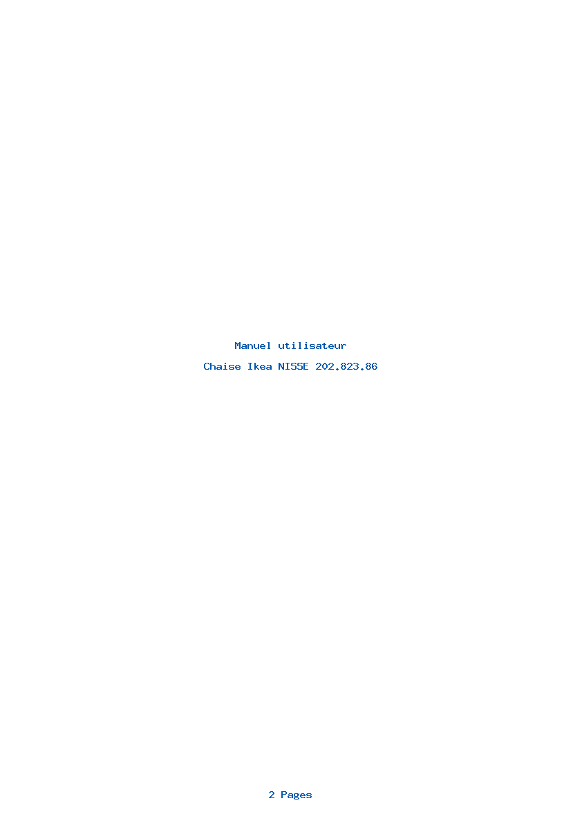 Page 1 de la notice Manuel utilisateur Ikea NISSE 202.823.86