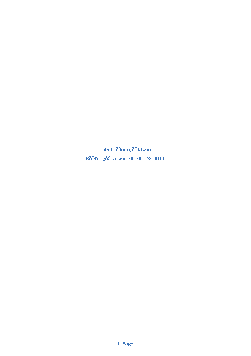 Image de la première page du manuel de l'appareil GBS20EGHBB