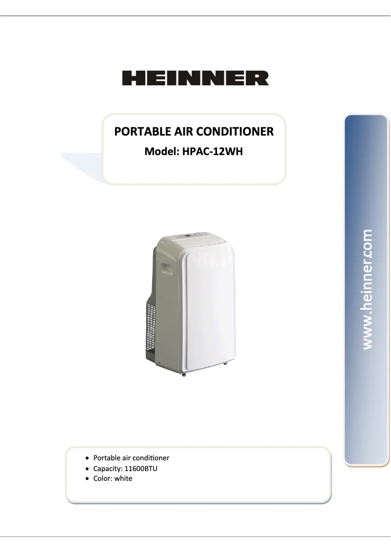 Página 1 del manual Manual de usuario Heinner HPAC-12WH