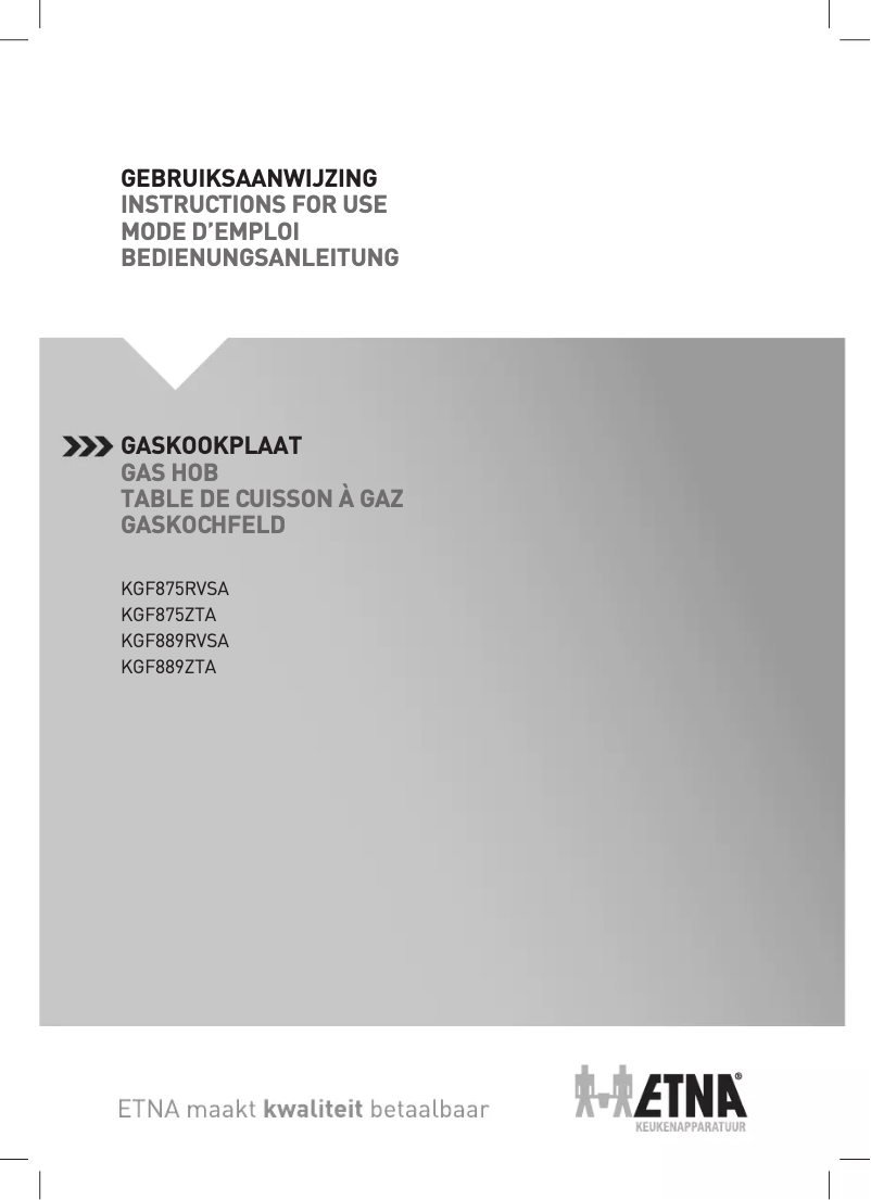 Page 1 de la notice Manuel utilisateur Etna KGF875RVSA