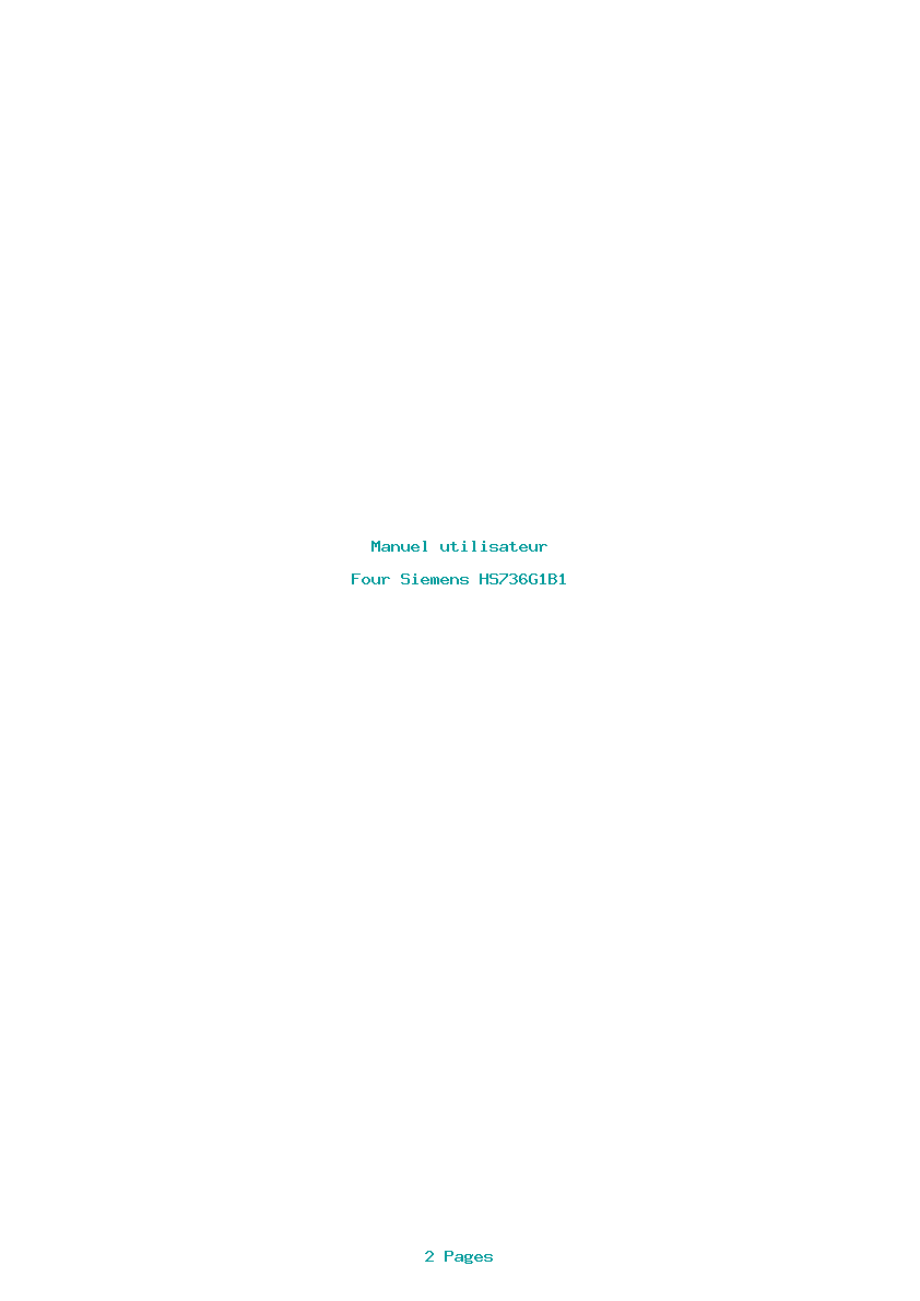 Page 1 de la notice Manuel utilisateur Siemens HS736G1B1