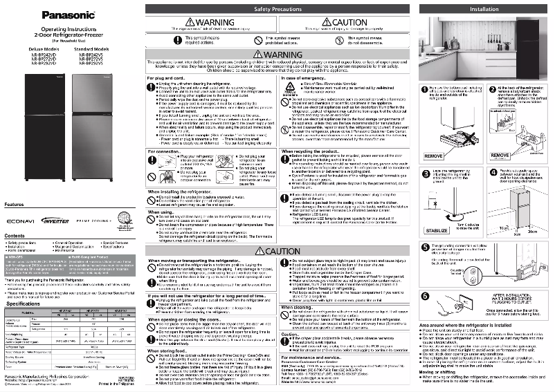Página 1 del manual Manual de usuario Panasonic NR-BP272VD