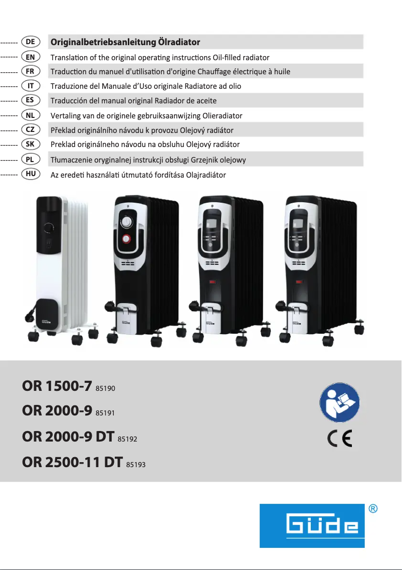 Page 1 de la notice Manuel utilisateur Güde OR 2000-9