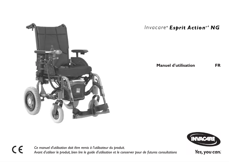 Page 1 de la notice Manuel utilisateur Invacare Esprit Action NG