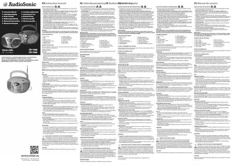 Página 1 del manual Manual de usuario TriStar CD-1569