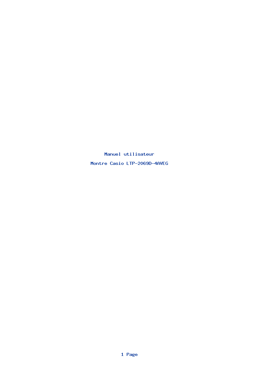 Page 1 de la notice Manuel utilisateur Casio LTP-2069D-4AVEG