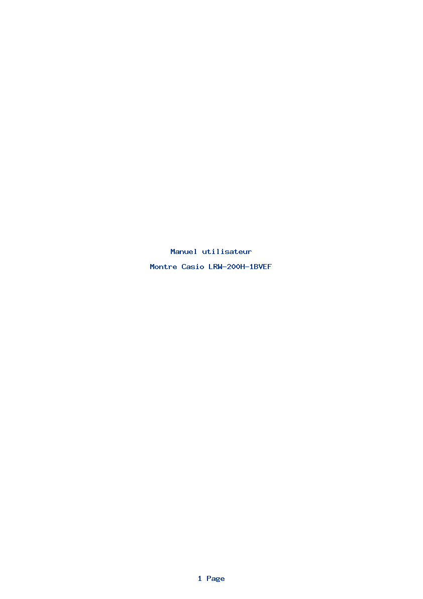 Page 1 de la notice Manuel utilisateur Casio LRW-200H-1BVEF